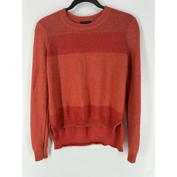 Theory Baby Alpaca Silk Blend Orange Sweater Women’s M EUC - Picture 1 of 6